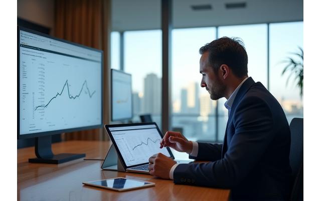 Business owner reviewing financial documents