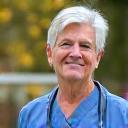 Experienced physician with a calm and wise expression, symbolizing financial stability.