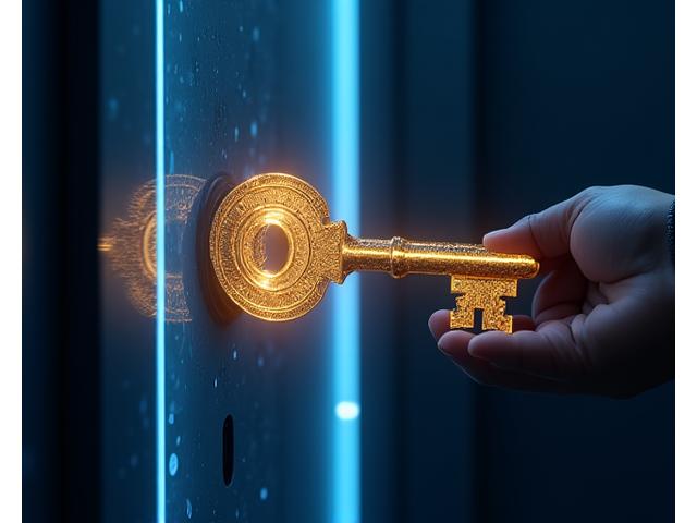 Illustration of a key unlocking a complex lock, symbolizing access for accredited investors