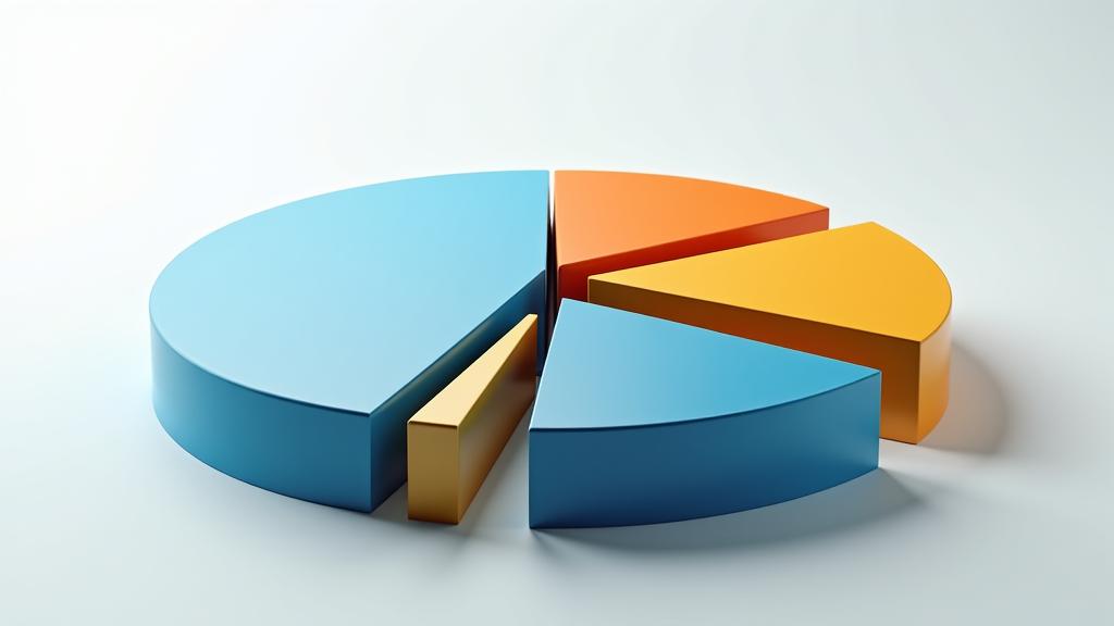Dynamic pie chart transforming into a diversified portfolio with alternative asset segments highlighted
