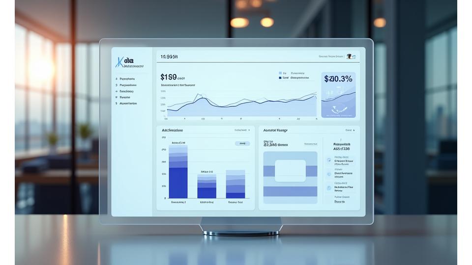 A digital dashboard showing income projections and investment growth over a retirement timeline.